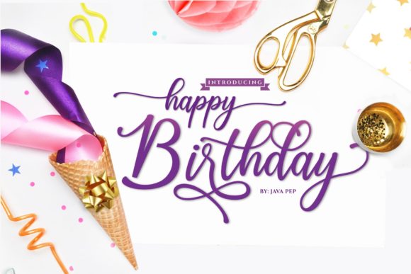 Happy Birthday Font for Web Design Projects