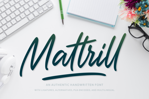 Mattrill: A Cool Script Font for Editorial Design